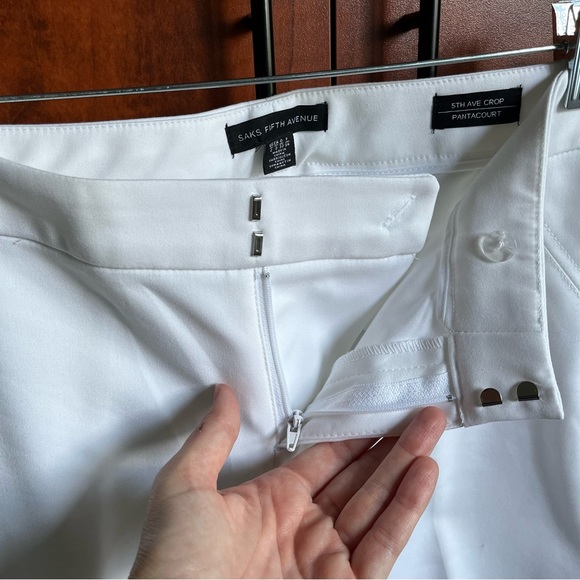 NWOT Women's Saks 5th Ave White Cropped pants / Size 2 - Picture 6 of 14